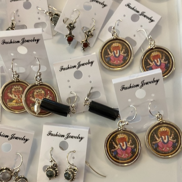 lot of ladies, assorted, pierced earrings, sterling, silver, crystal, elephants - Picture 5 of 8